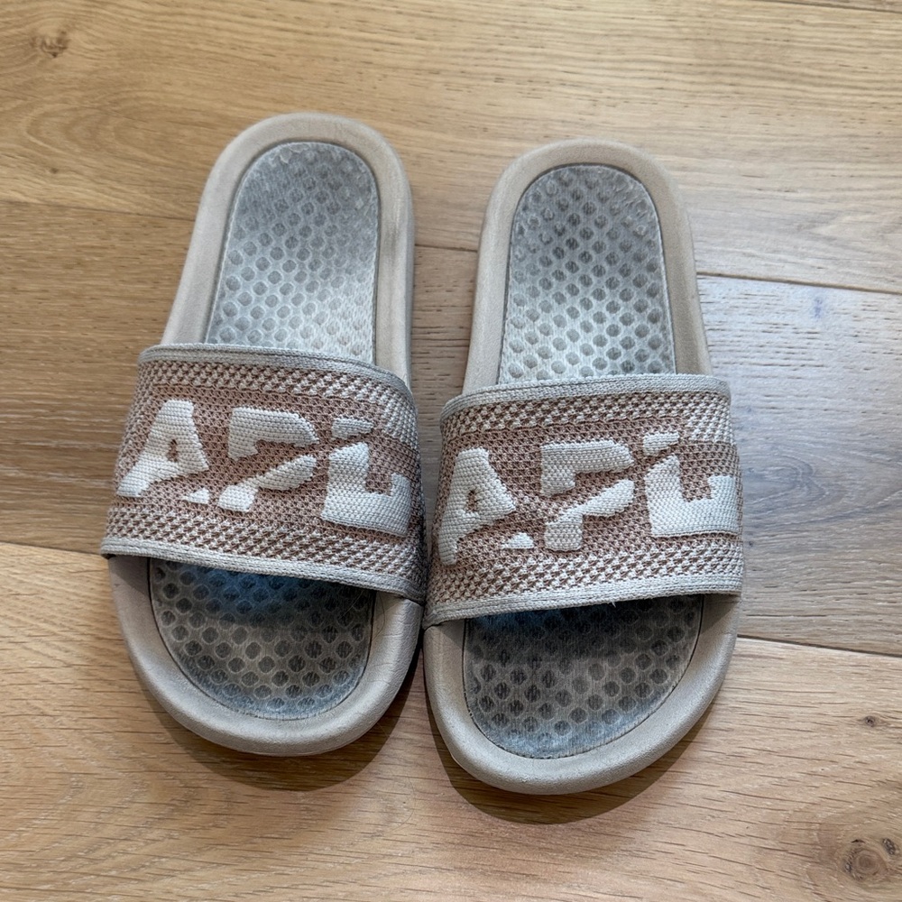 APL Tan Beige Slide Sandals